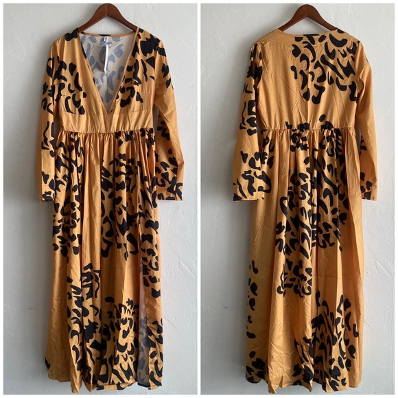 🌀NWT Yellow and black Maxi Dress - Picture 2 of 14